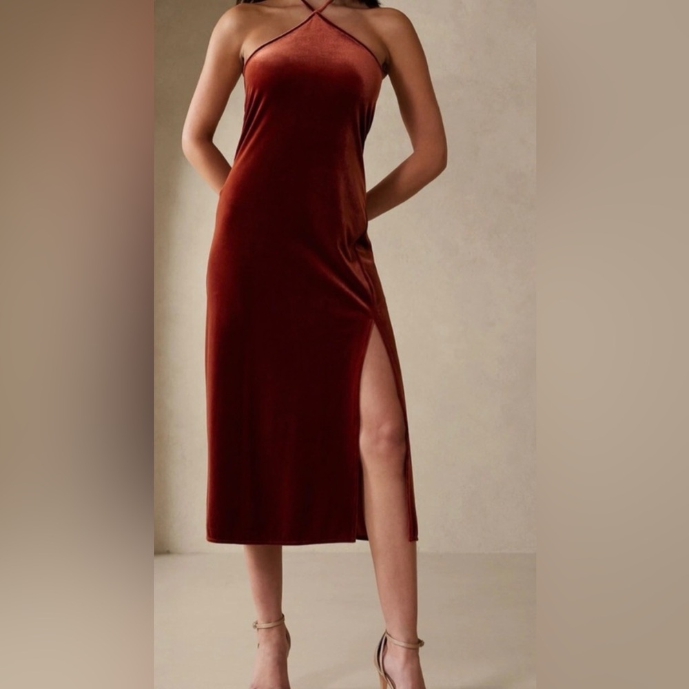 Banana Republic Rust Backless Dress